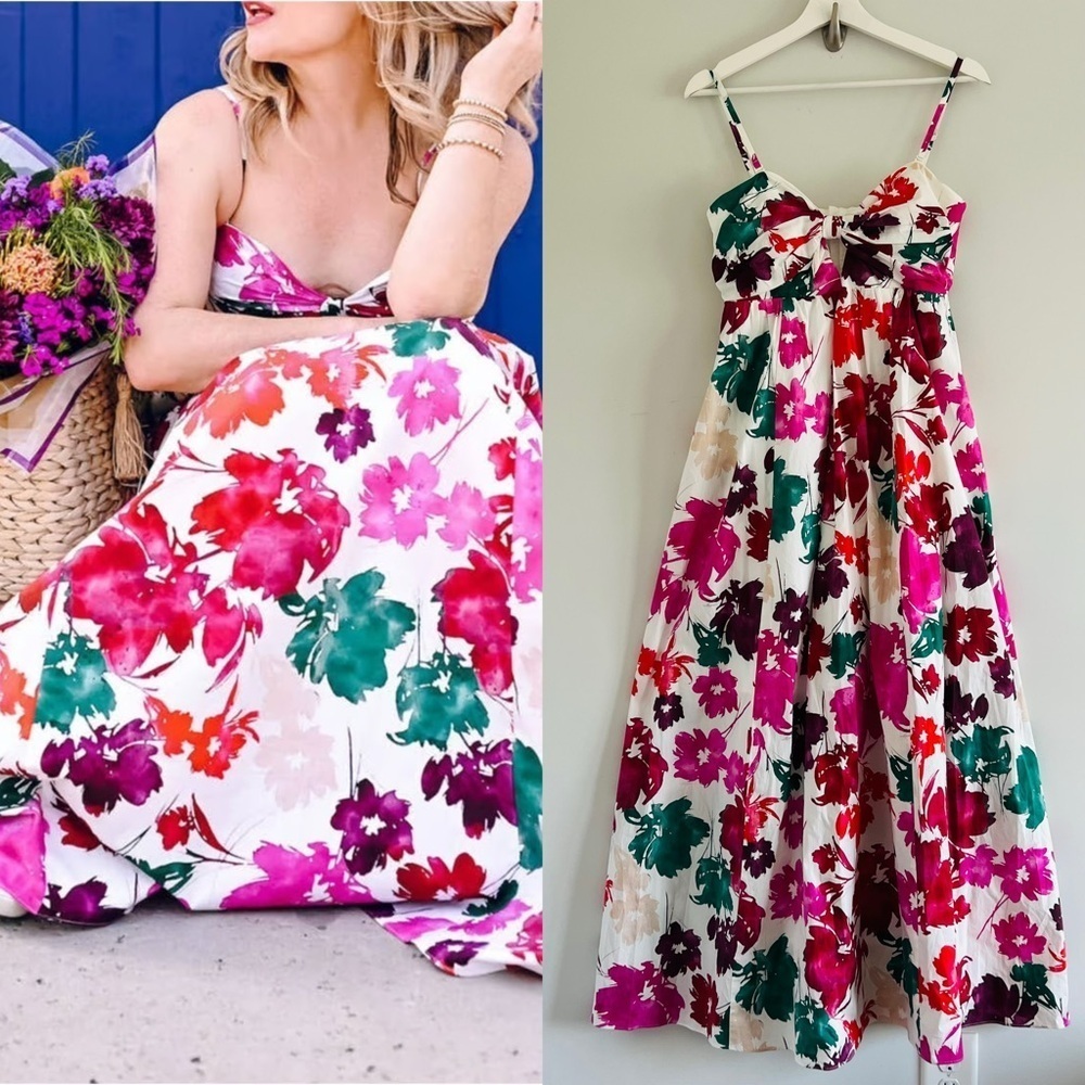 MILLY Noah Watercolor Corset Maxi Dress Size 2​​​​